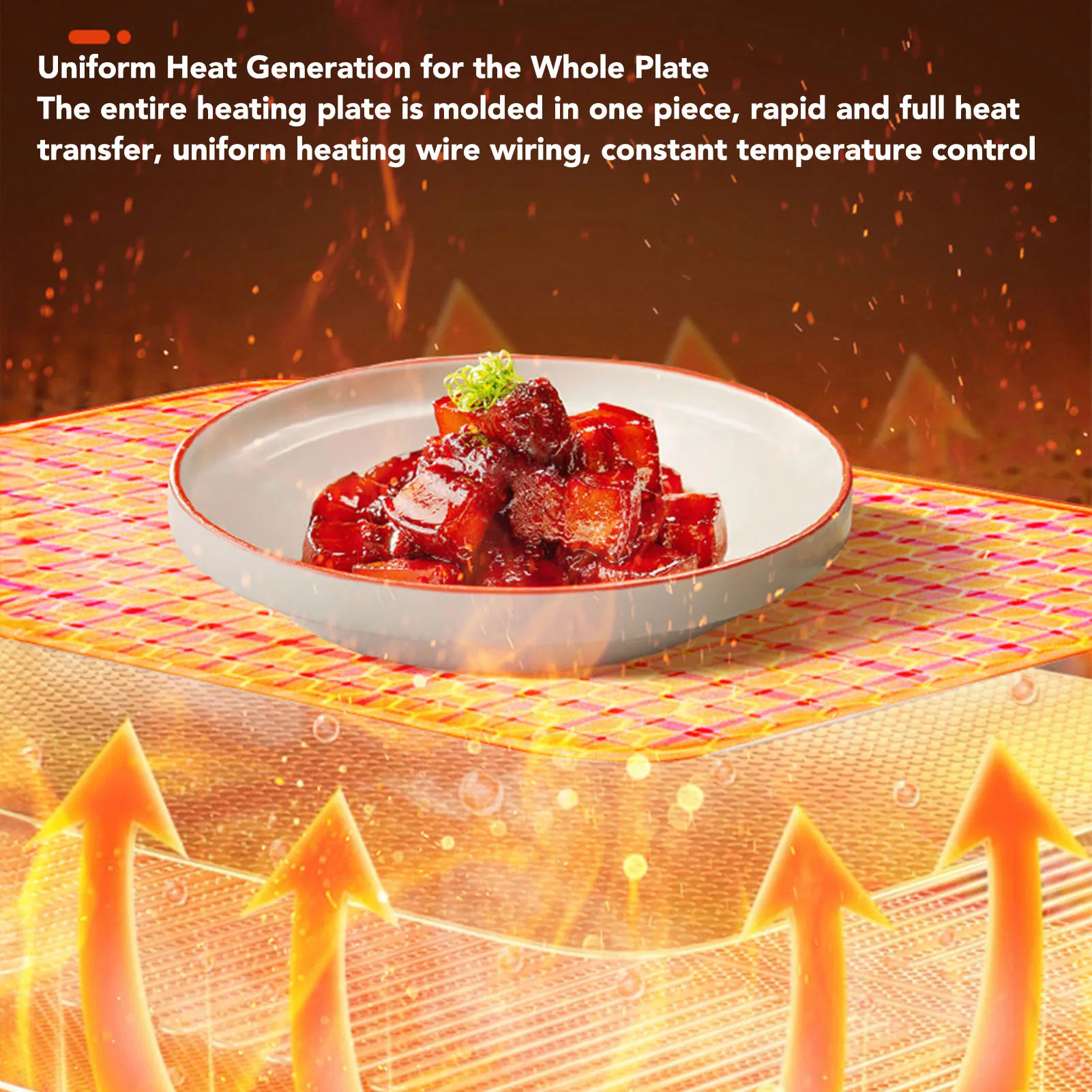 حصيرة تدفئة الطعام الكهربائية 3 تروس للتحكم في درجة الحرارة والوقت، حصيرة تسخين الطعام متعددة الاستخدامات #4