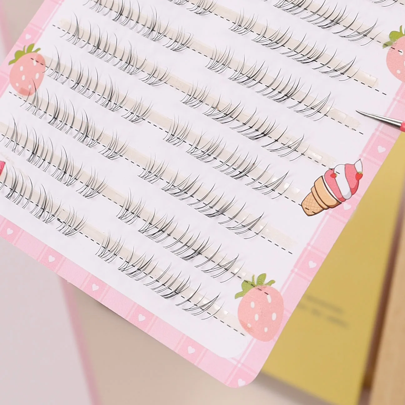 Kit de cílios sobrenaturais DIY de 10 fileiras, auto enxertia, fácil de aplicar, com haste transparente, onda em forma de C, comprimento de 6-9 mm