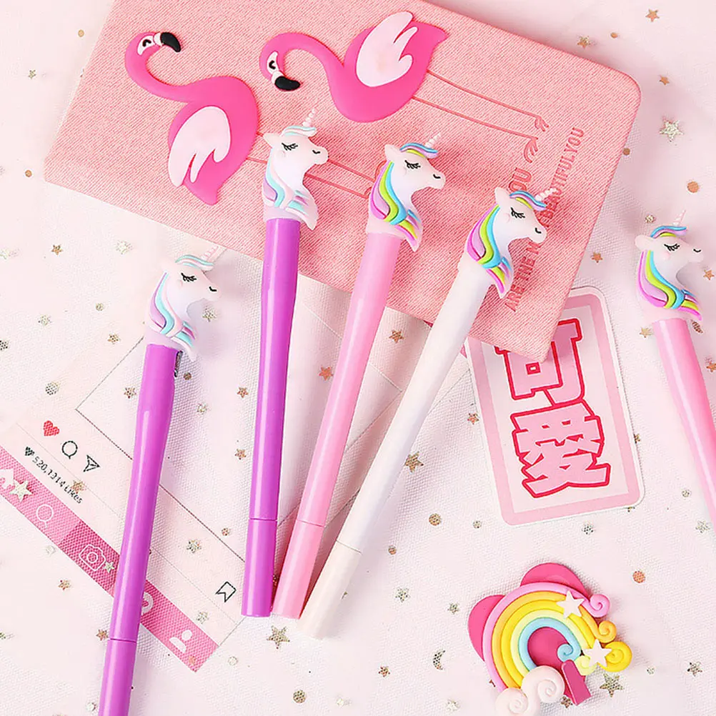 

8Pcs Glowing Gel Pens Adorable Cartoon Designed Writing Pens for Students School Homework Office Portable Stationery