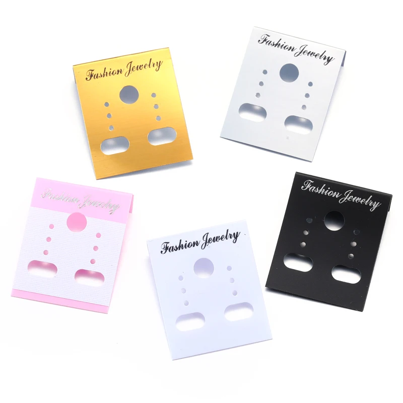 

50pcs Plastic Earring Ear Studs Hooks Packaging Display Tag Cards Supplies for Jewelry 30x37mm X19