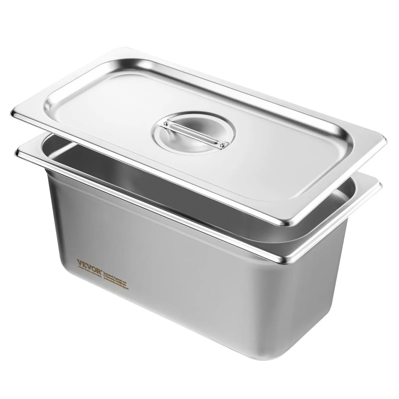 8 Pack Hotel Pans, 1/3 Size Anti-Jam Steam Pan with Lid, 0.8mm Thick Stainless Steel Steam Table Pan