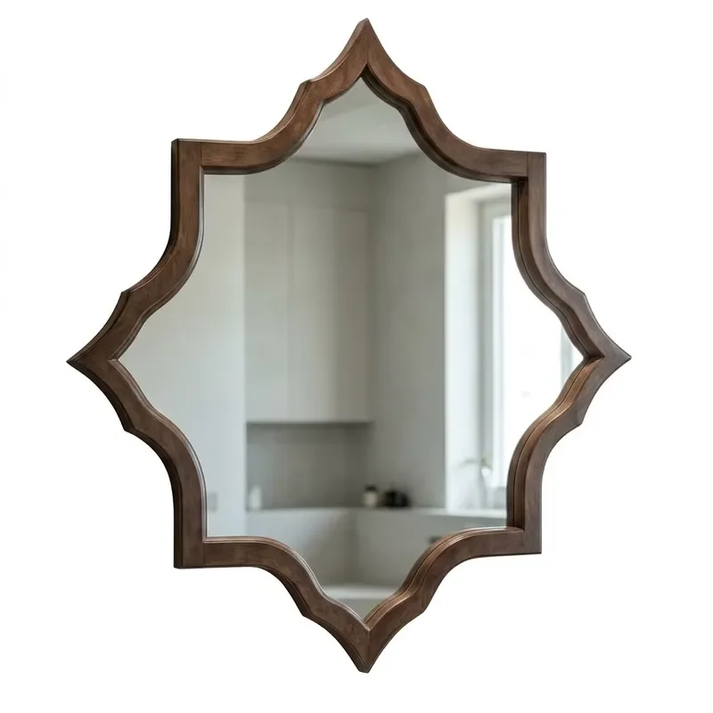 Vintage French Style Irregular Wall Mirror Unique Shape Home Decor Hanging Glass for Living Room Bedroom Modern Art Design