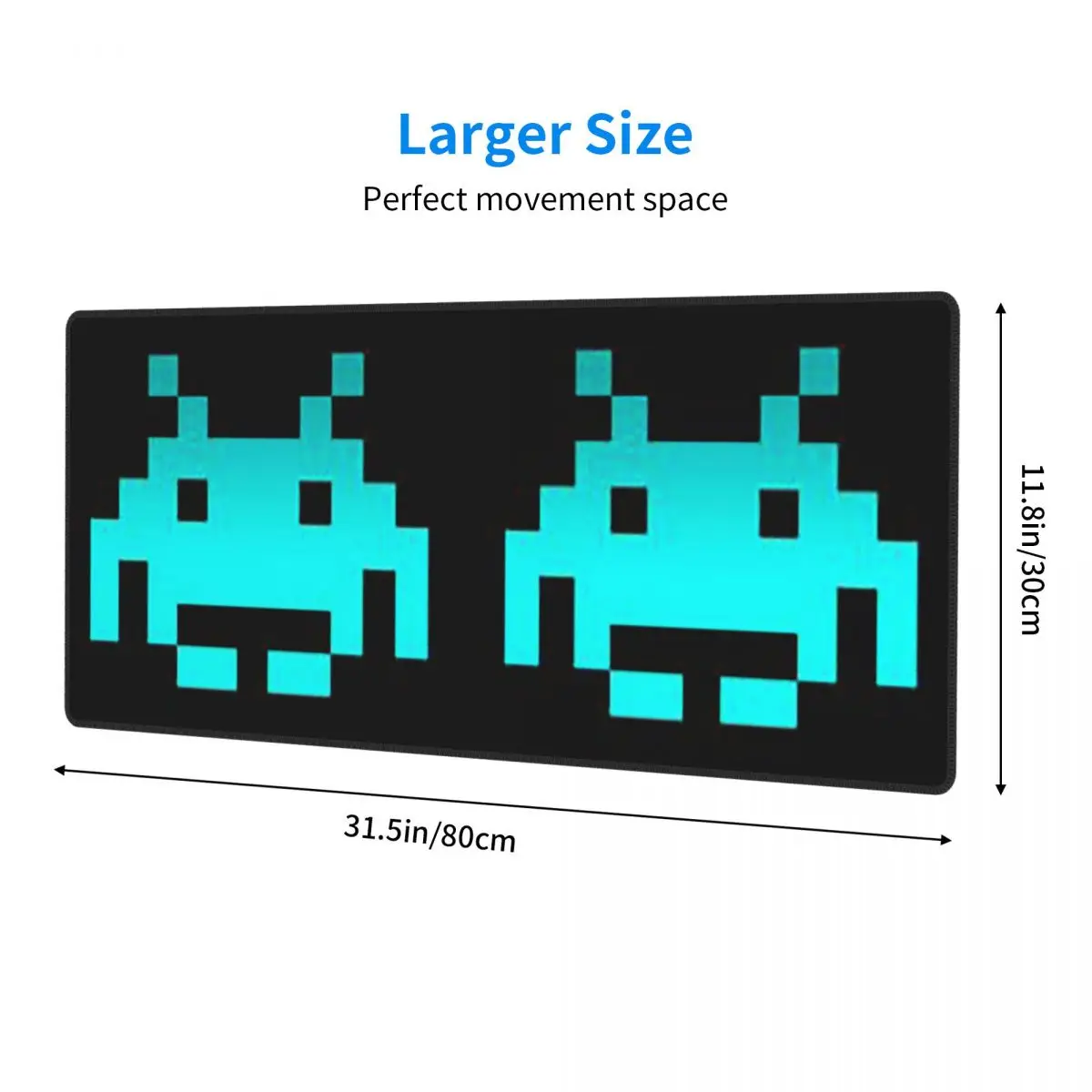 Large Mouse Pad Retro Game Space Invaders Black Gamer PC Laptop Mats Keyboard Carpet Computer Gaming Office Accessories Desk Mat