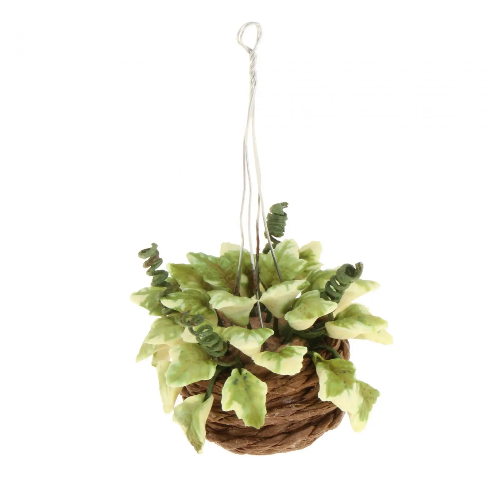 Cesta de flores colgante, decoración colgante para muebles de casa de muñecas a escala 1:12, juguetes