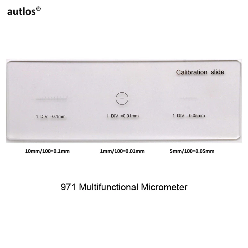 971 High Accuracy Calibration Slide Optical Glass Microscope Objective Lens Scale Micrometer