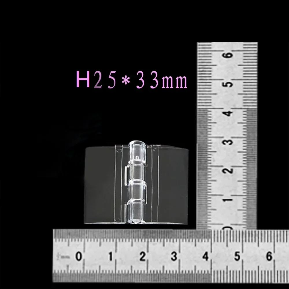 200Pcs Transparent Acrylic Folding Clear Perspex Plexiglass Hinge 1inch* 1-5/16 inch Organic Glass Hinge H25x33MM