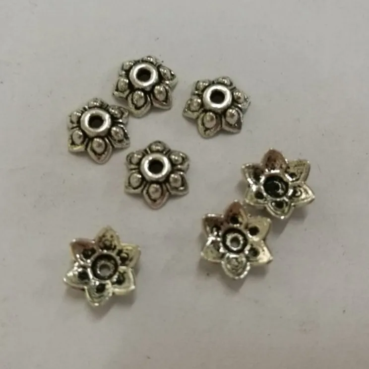 

50pcs Tibetan silver color crafted flower bead cap findings h0041