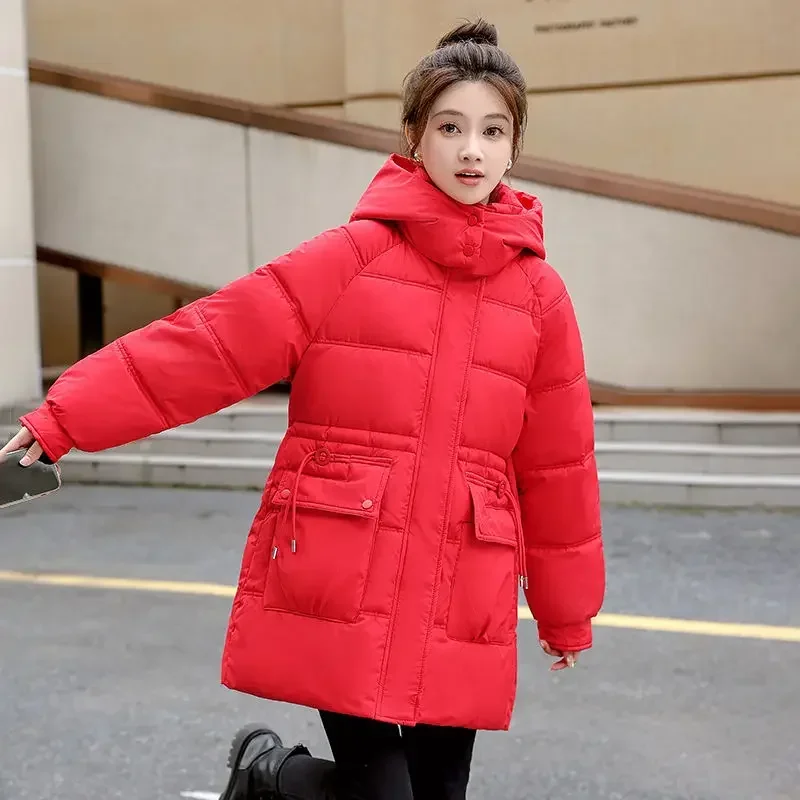 Quilted Jacket Loose Casual Lady Parka Padded Fashion 2025 Women's Cotton Coat Great Outdoor Clothes Youthful Winter 2024 Cold