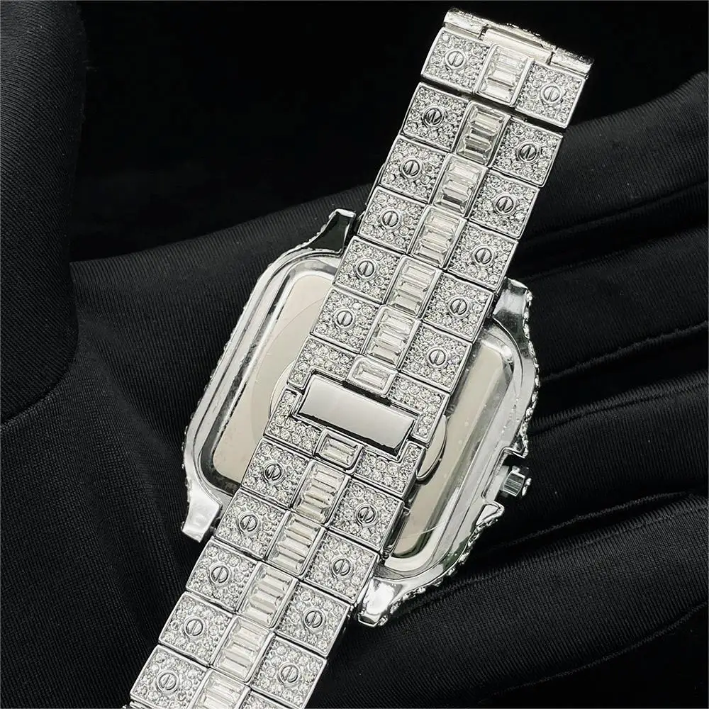 2023 New Hip Hop Watch Men Fashion Automatic Date Waterproof Quartz ClockS Luxury Iced Diamond Jewelry Wristwatches Reloj Hombre