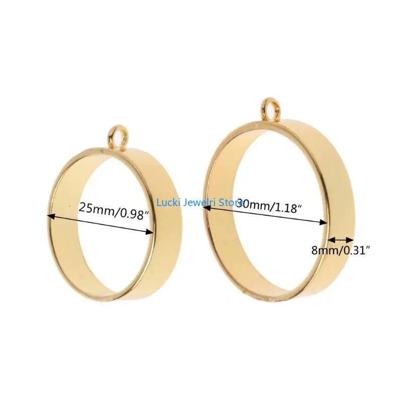 

193e 5x Keyrings Подвесной пустой подарок для женской девушки DIY круглые рамочные украшения