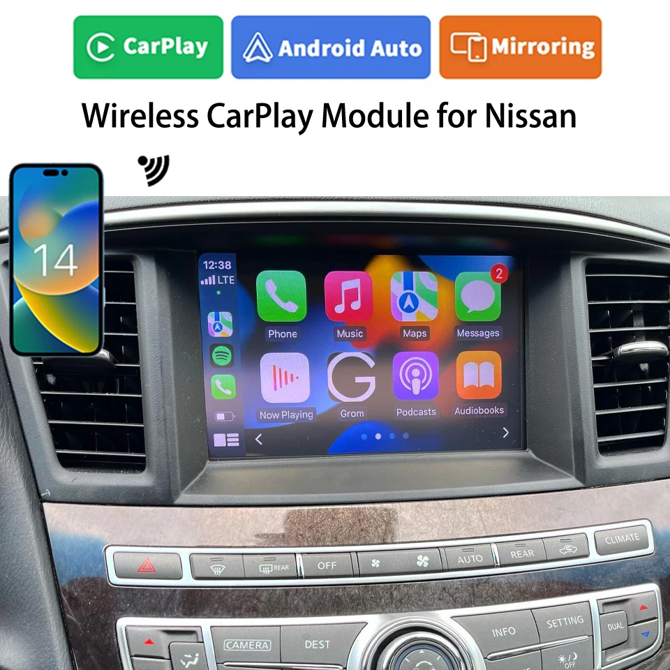Модуль приложения для телефона iCarPlay Music GPS Android CarPlay для Nissan 2013-2020 Maxima Patrol Royale GTR Y62 370Z Armada Elgrand