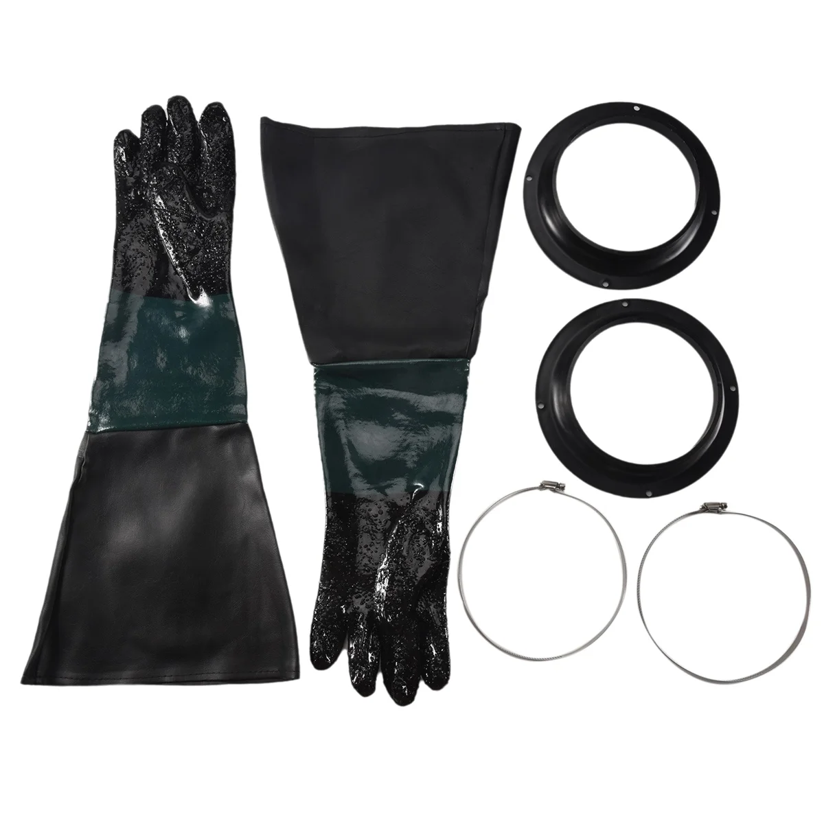 TOP Sandblasting Gloves SandBlaster Parts 60cm with O Rings for Sandblast Cabinet