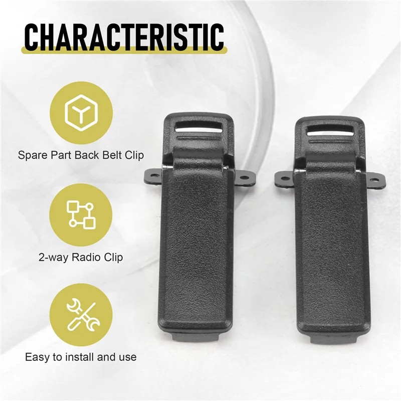 -FDDT 2Pcs Walkie Talkie Spare Part Back Belt Clip For Baofeng 2-Way Radio UV5R For Baofeng Intercom UV5R / 5RA / 5R + / 5RB / 5