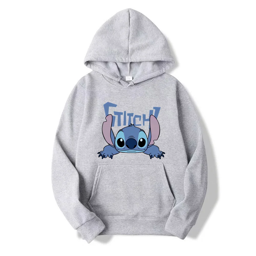 

2024 New Disney Stitch Cartoon Cute Loose Hooded Hooded Hoodie Girl's Friend Dress Couple Dress Casual Fashion Hoodie Top Coat