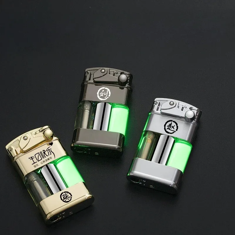 2026 New Luminous Quicksand with Light and Windproof Lighter, Personalized and Cool, The First Choice for Men’s Gifts