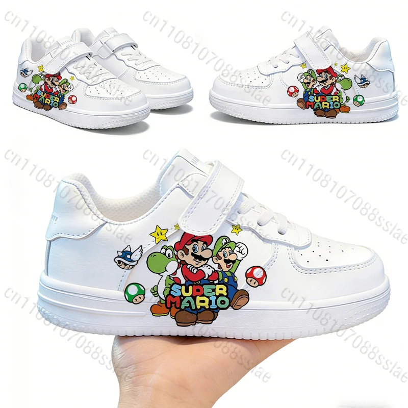 

Детская повседневная обувь с мультяшным рисунком Марио для девочек и мальчиков, подростков, студентов, легкая, дышащая, с нескользящей мягкой подошвой