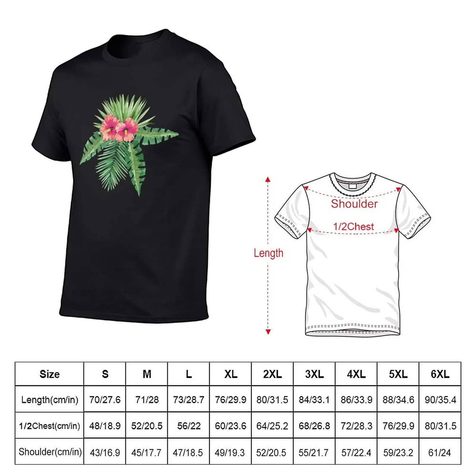 Dark Beauty Tropical Cluster T-Shirt anime sports fans rapper graphic tees mens big and tall t shirts