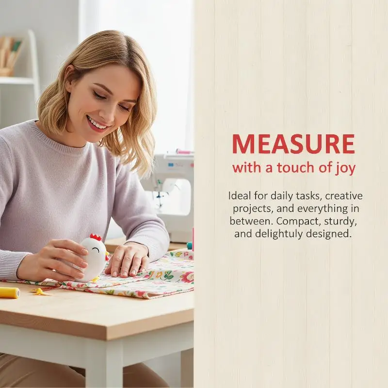 Cute Chick Themed Soft Measuring Tape One Key Retract Portable Mini Ruler for Travel Body Measurement Sewing