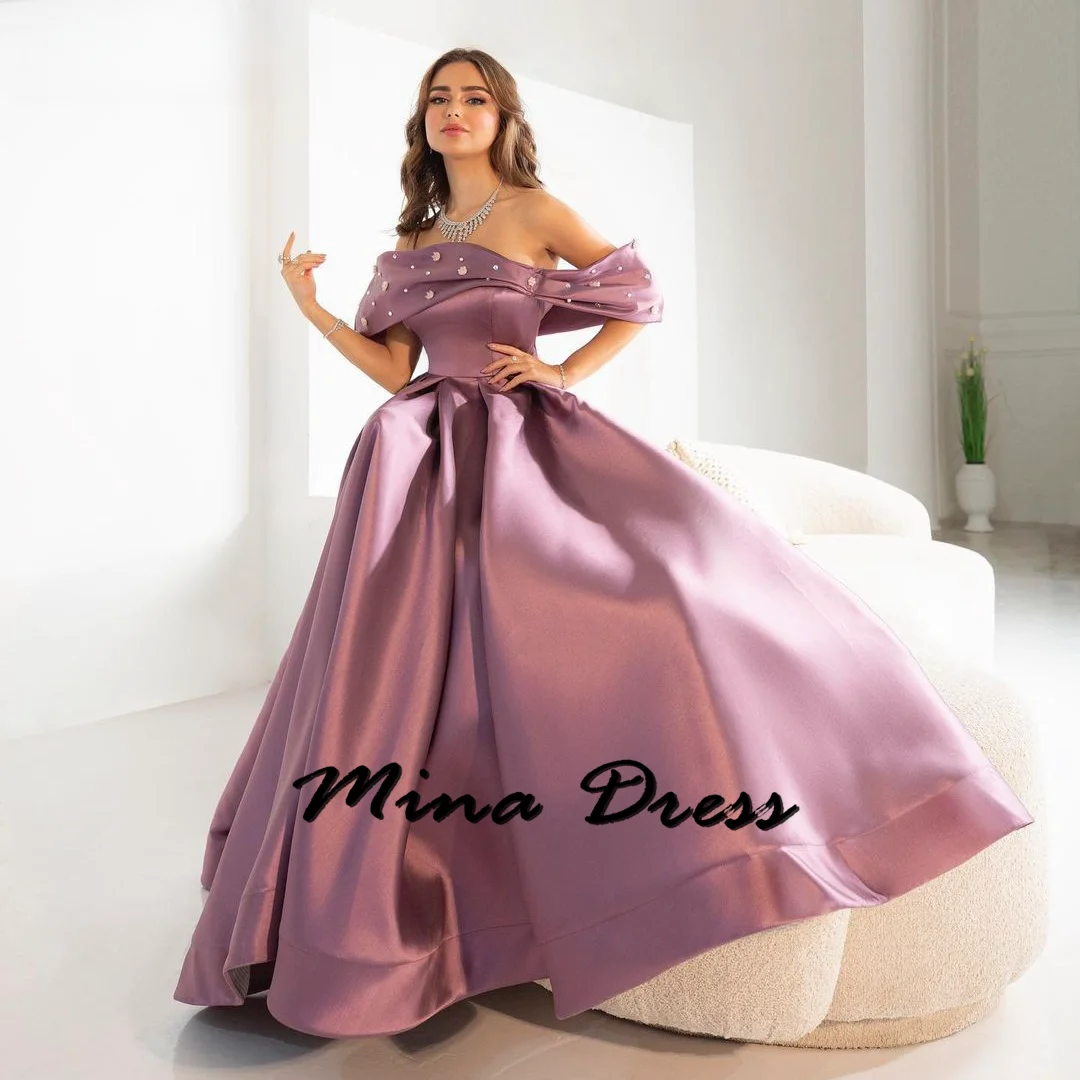 

Mina Customized Backless Evening Dresses for Formal Occasions One Shoulder Elegant Dress Woman 2024 Flowers Strapless Ball Gowns