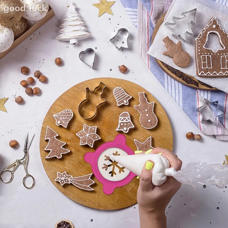 1 Uds. Molde para galletas para hornear navideñas, moldes para galletas de calidad alimentaria, juego de moldes para galletas festivas para hornear Diy, cumpleaños, 3D para golosinas