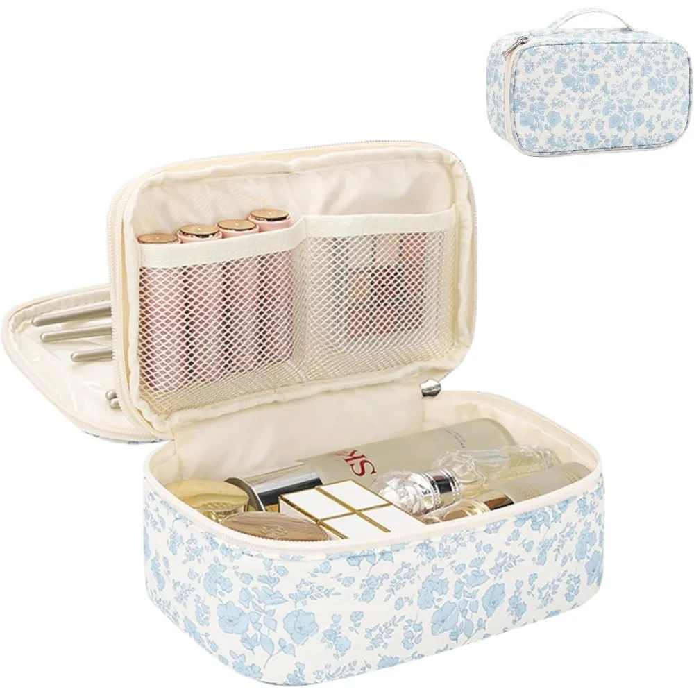 

Косметичка Relavel, маленькая косметичка для женщин, дорожная косметичка, 2-слойный водонепроницаемый органайзер для макияжа с макияжем Br