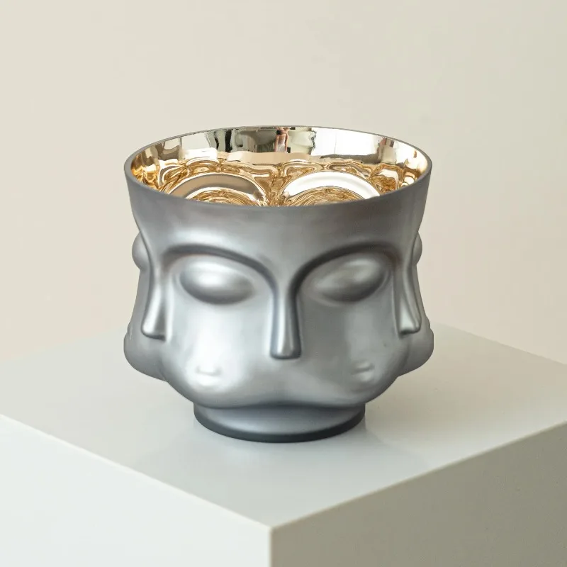 Glass Vase Abstract Human Face Figurine Portrait Flowerpot Flower Vases Terrarium Floreros Home Decoration Accessories