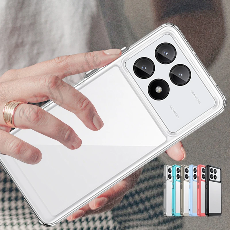 For Cover Poco X6 Pro 5G Case Xiaomi Poco X6 Pro 5G Capas Bumper Armor Shockproof Transparent Colour Clear Fundas Poco X6 Pro 5G