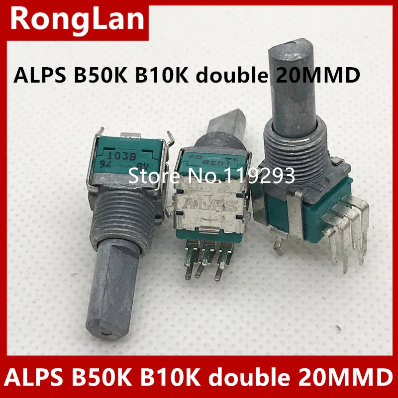 [BELLA]09 type original Japanese ALPS potentiometer 503B B50K  103B B10K double axle 20MM of the radius 4MM--10pcs/lot