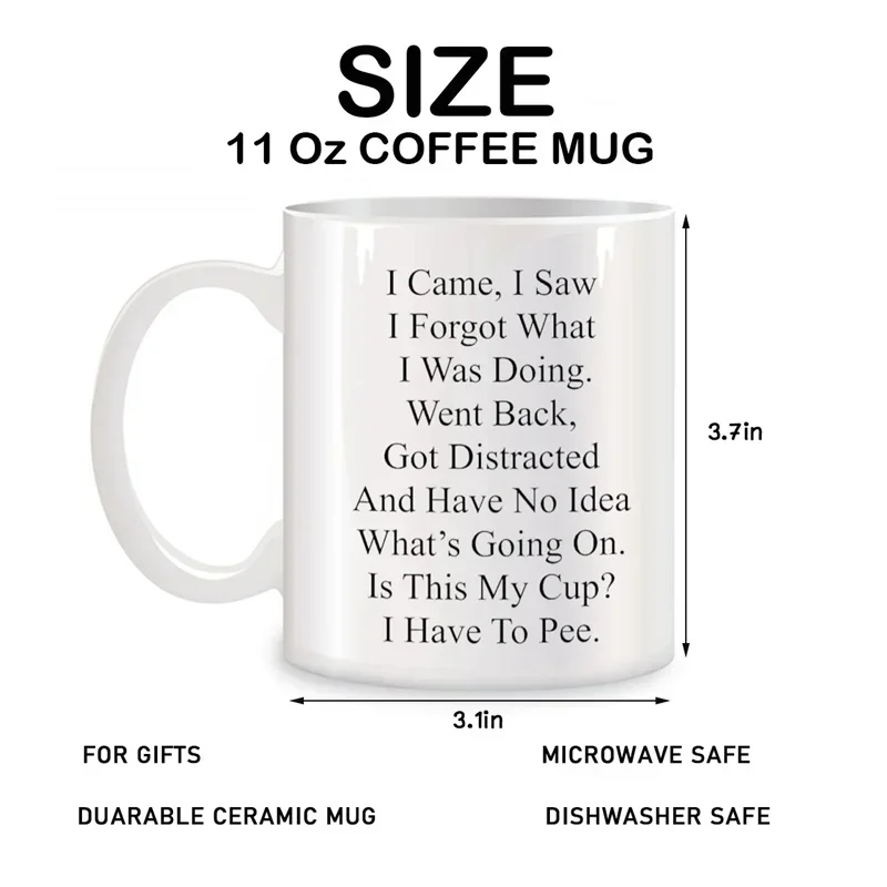 11 oz Funny Mug for Older People,Senior Citizens Mugs For Senior Women And Men Gifts Novelty Coffee Ceramic Tea Cups White