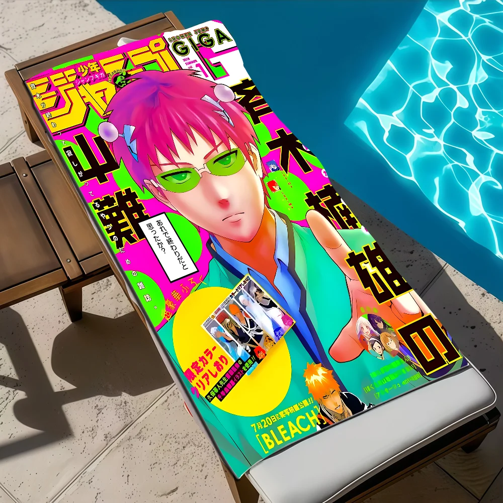 

The Disastrous Life Of Saiki K Saiki Kusuo Beach Towel Cartoon Cute Summer Kids Large Bath Pool Beach Towel Microfiber Absorbent