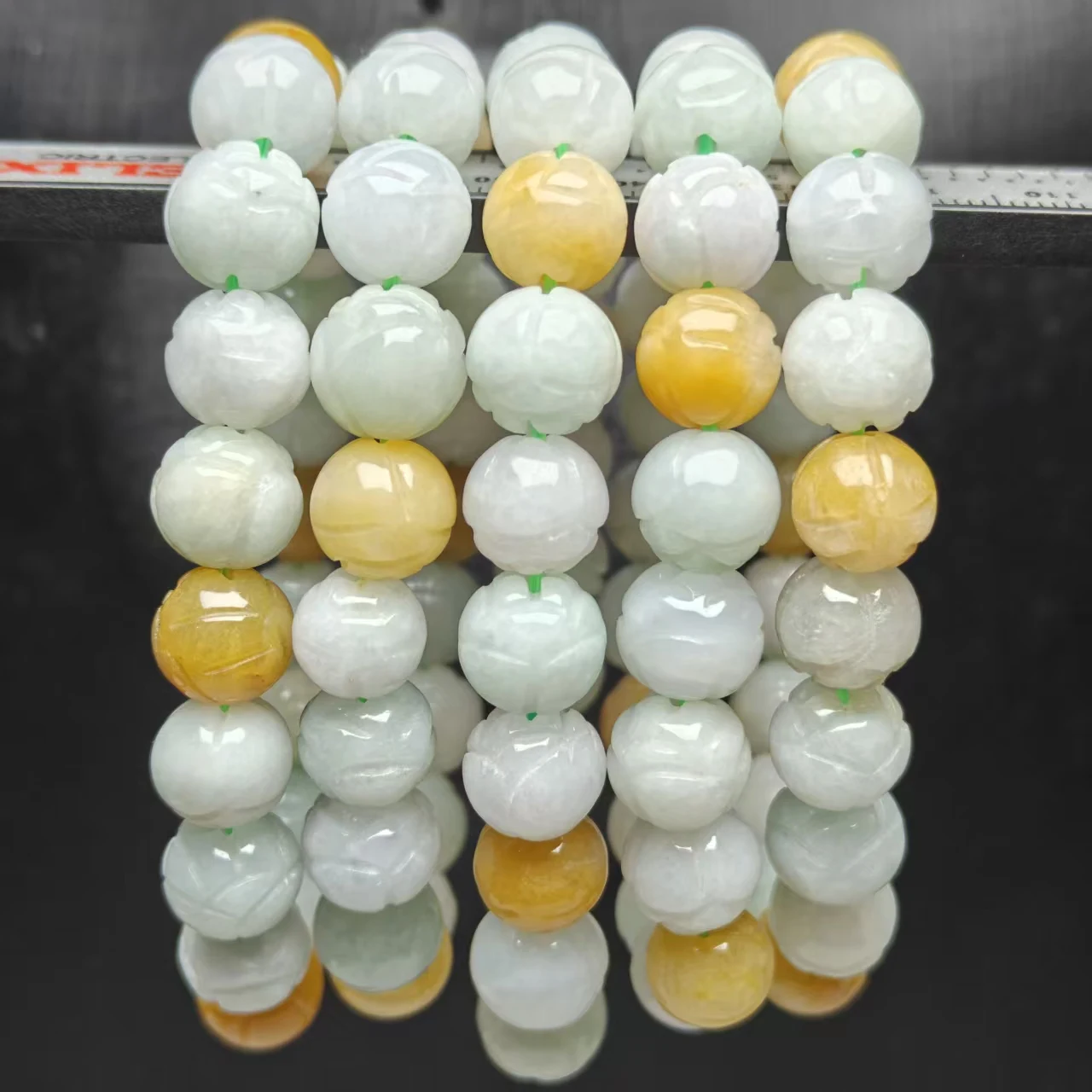 Xingyu Natürlicher AAA Burmesischer Jadeit Jade-Schnitz-Iotus-Perlen-Armband Glatter Schmuck Geheimnisvoller Edelstein-Geschenk – Detail 2