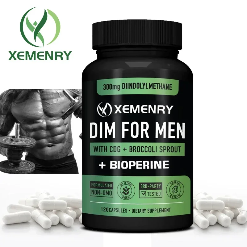 300 Mg DIM Complex Diindolylmethane Supplement - Aromatase Inhibitor for Men; Helps with Hormonal Balance