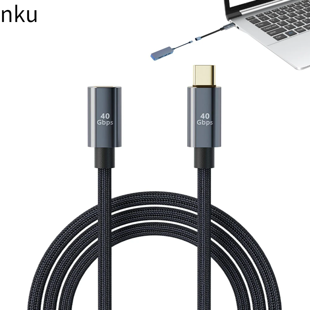 Nku USB4 Type-C Extension Cables USB C Male-to-Female Extender 40Gbps Data Transfer 100W Charging Cable for PC Laptops Monitor