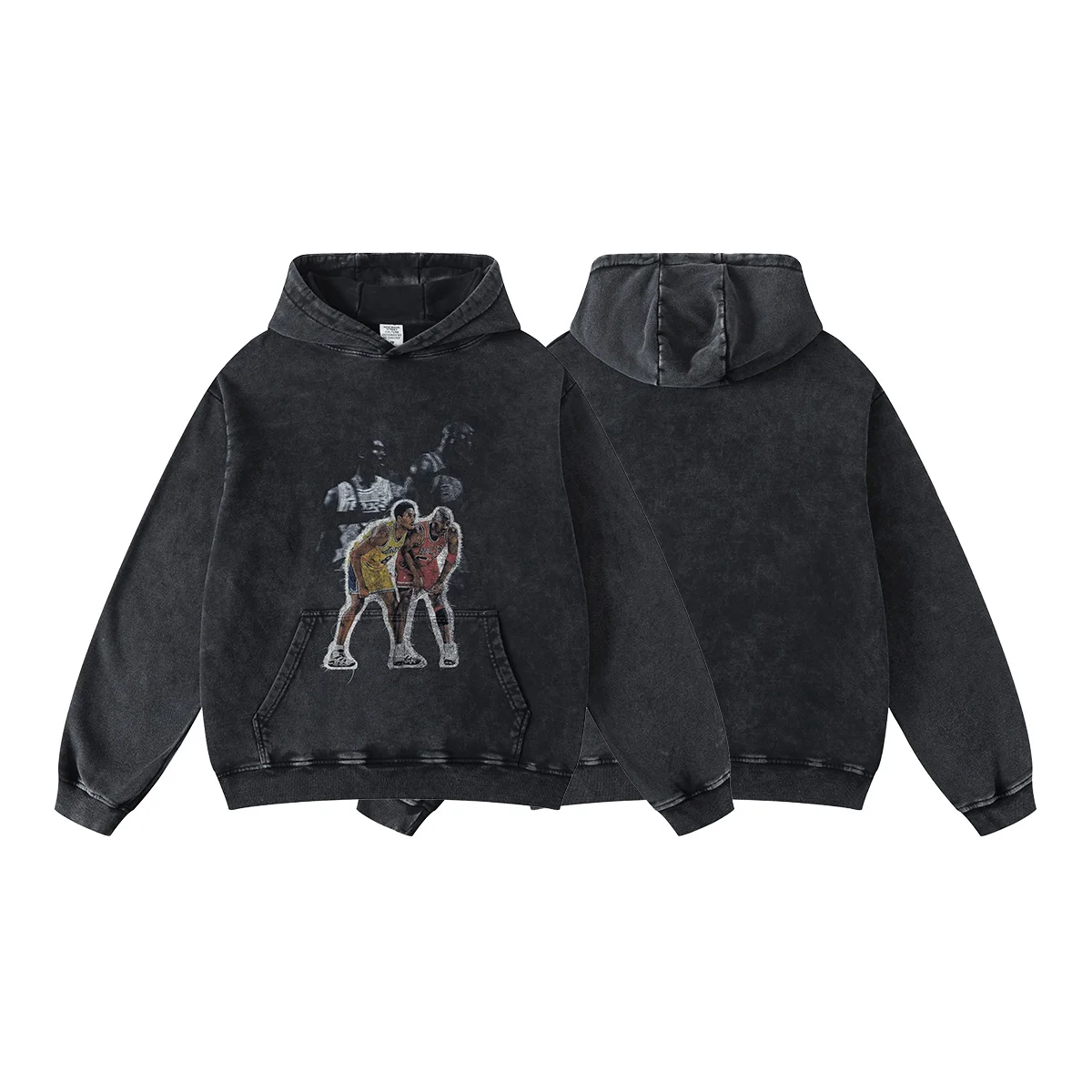 Amirise 420G Kobe Bryant vs Michael Jordan Print Vintage Sweatshirts Remake Tops Y2k Harajuku 2025 New Hip Hop Mens Hoodie