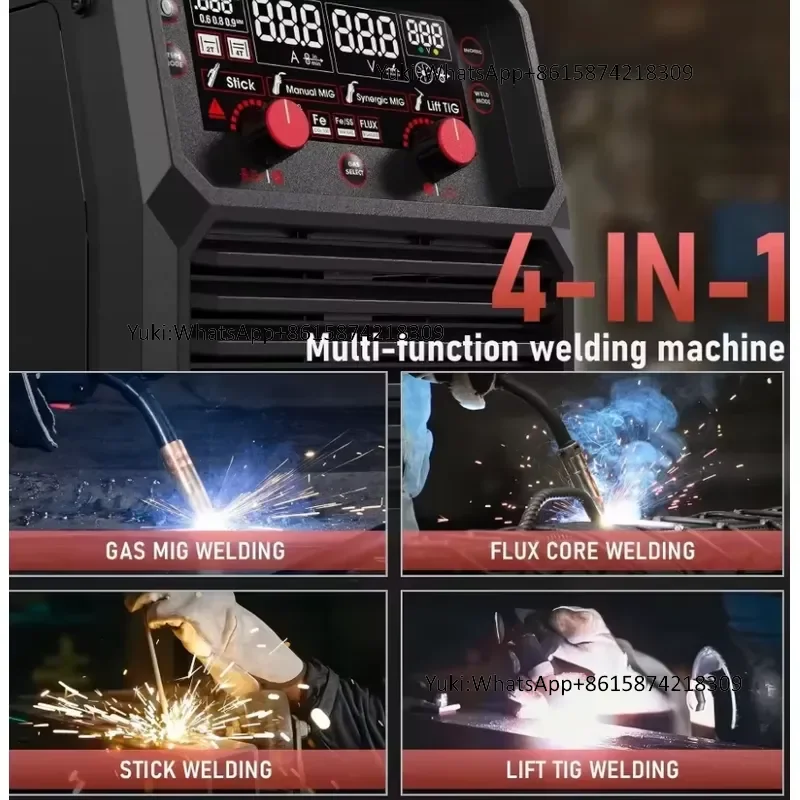 YEESTECH Inverter 165A 200A 4-in-1 Core TIG/Stick Welder 110/220V Dual Voltage Large LED Digital Display Welding Machine