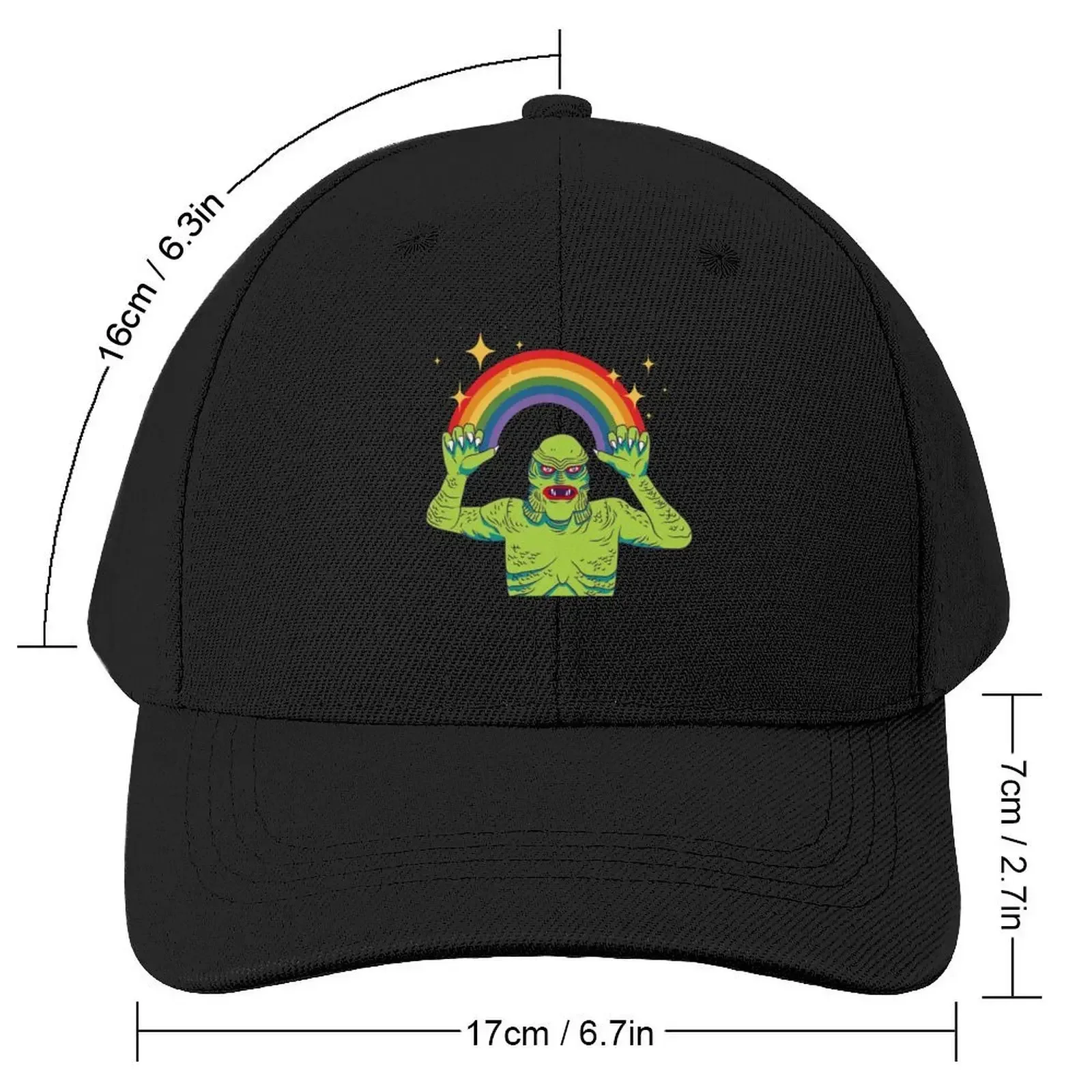 Creature from the Rainbow Lagoon Baseball Cap Vintage Fashion Beach Sun Cap Hats Woman Men's