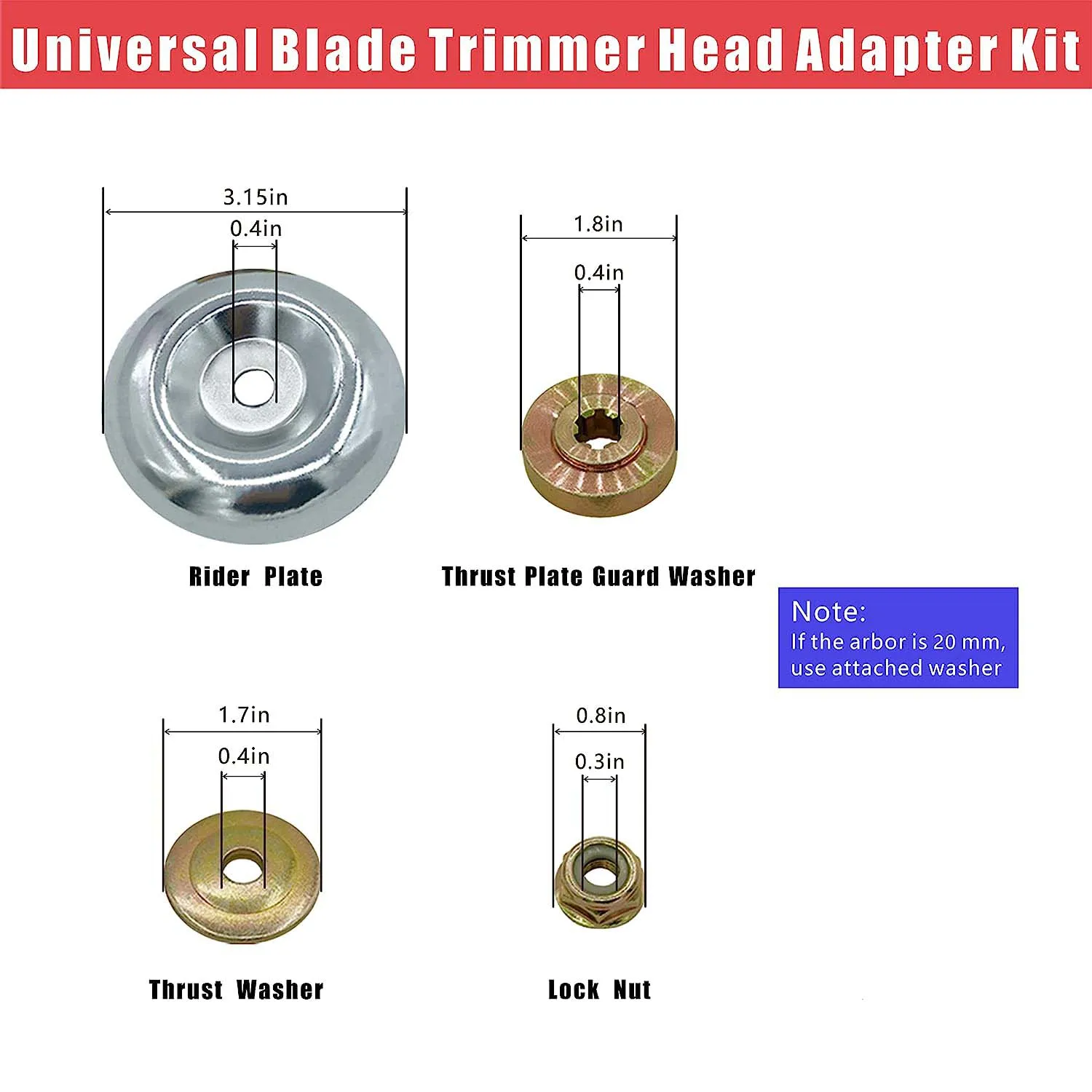 4x Grass Trimmer Head Adapter Attachment Nut Fixing Kit Trimmer Head Lawnmower Blade for Stihl Trimmer Brush Cutter Garden Tool