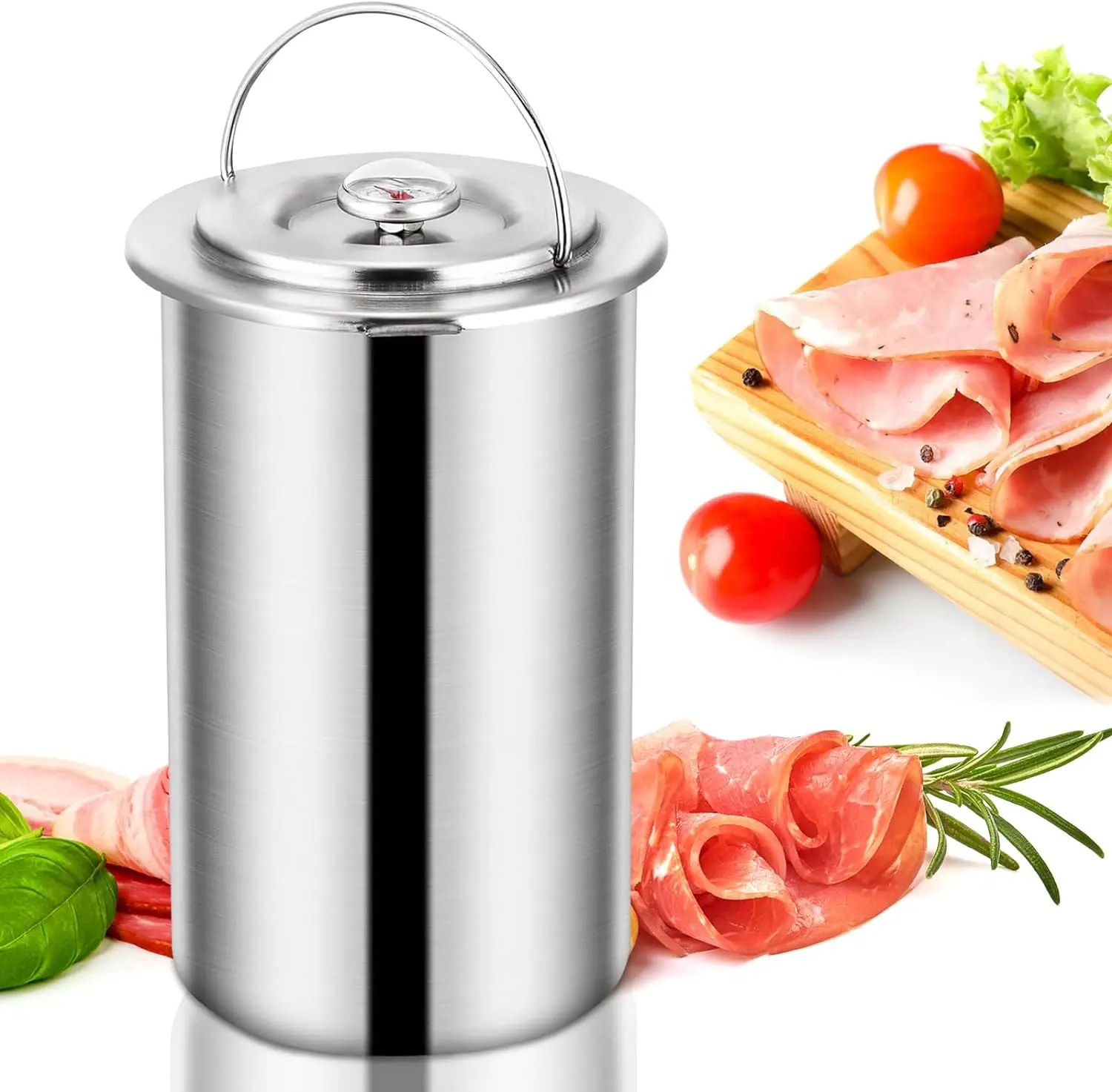 Meat Press Cooker 304 Stainless Steel Ham Press Maker Multifunctional Round Shape Homemade Deli Meat Press Marker Machine