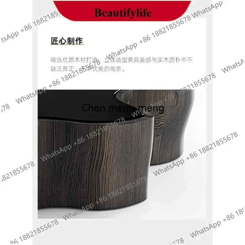 

YL Italian light luxury irregular solid wood coffee table high sense modern minimalist home living room coffee table