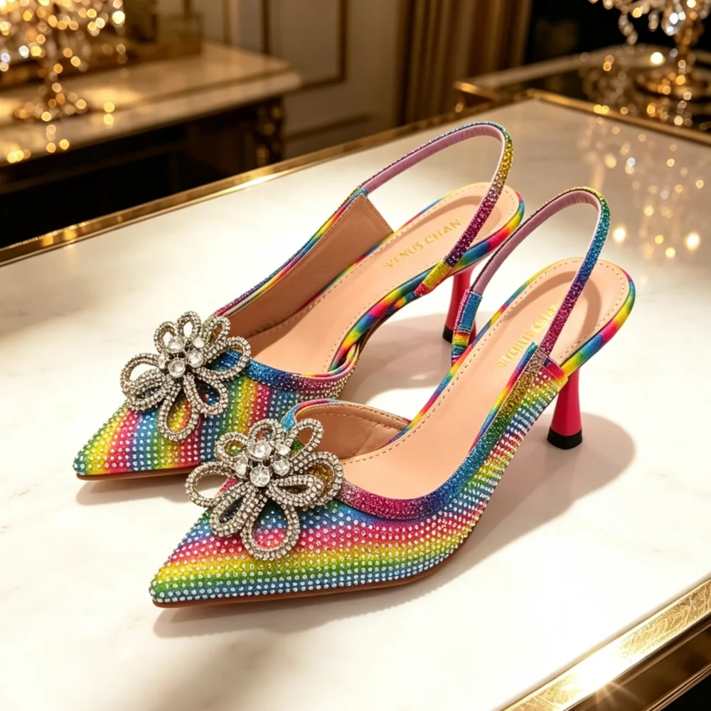 New Pointed Women's Shoes And Sandals Luxurious Designer High-Heeled Sandals For Weddings Nigerian Women's Party Shoes