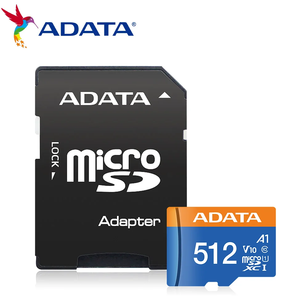 Карта памяти ADATA Premier microSDXC/SDHC UHS-I Class10 V10 A1 с адаптером для чтения до 100 МБ/с
