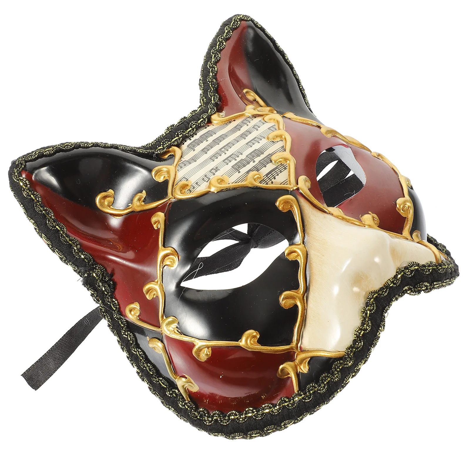 Big Cat Half Face Mask Women's Masquerade Kabuki Masks Plastic Costume Party Half-face Fox