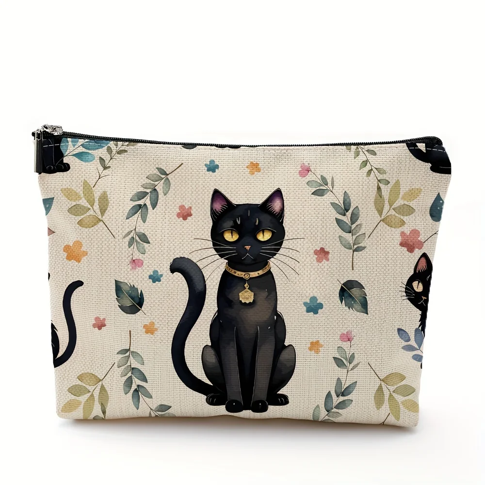 Adorable Black Cat Cosmetics Bag Stylish & Durable Travel Organizer -Perfect Portable Toiletry Bag for Fun, Convenient Storage