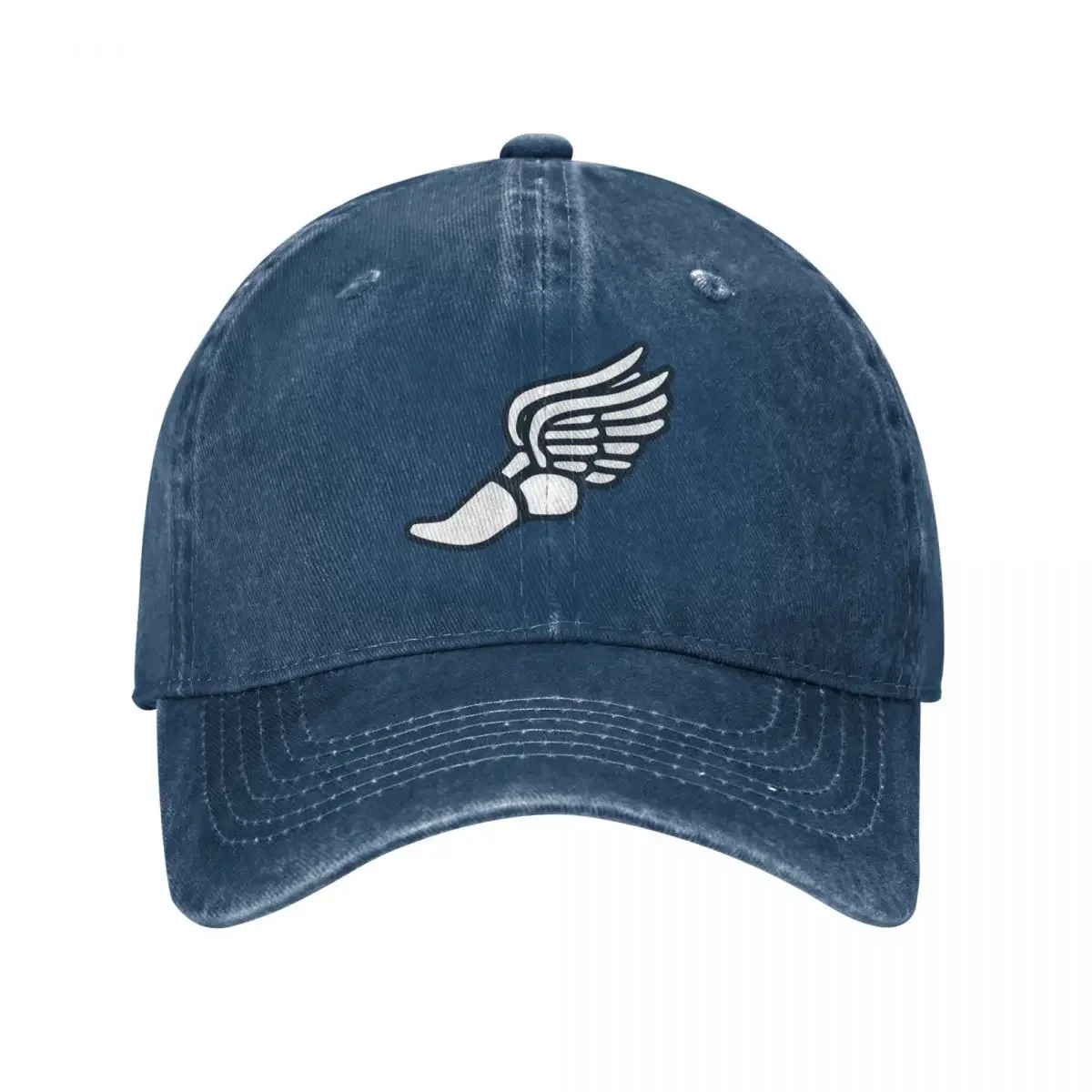 Blue and White Winged Foot Baseball Cap Golf Hat Hood western Hat Girl Men's