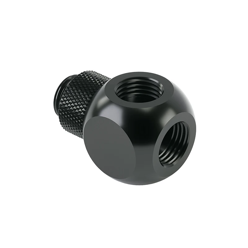 Złączka obrotowa BARROW G1/4" 3-drożna 360°, rozdzielacz cieczy do chłodzenia wodnego komputera, czarna/błyszcząca srebrna/biała, TX3T-A01 — zdjęcie produktu 7
