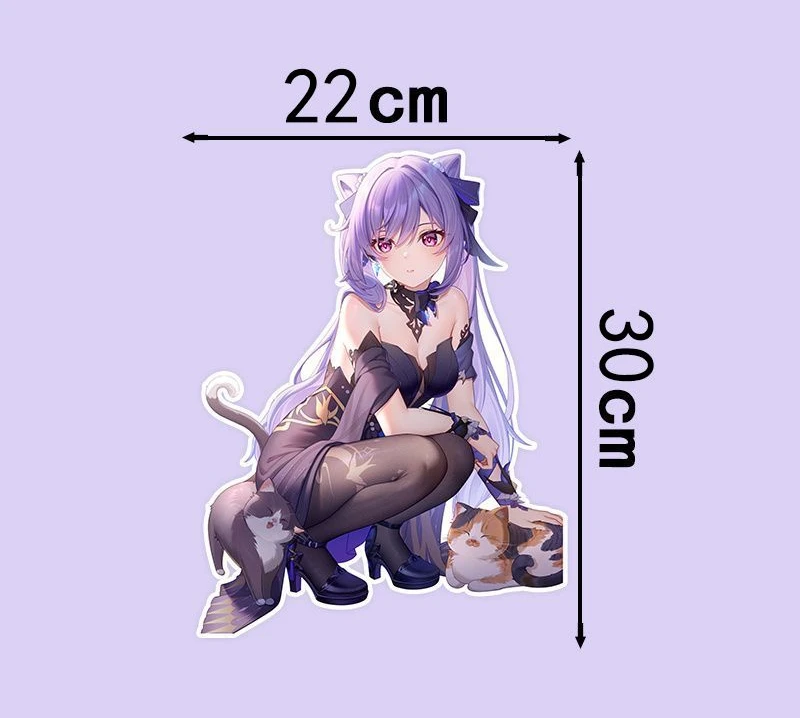 1Pcs/Set Keqing Cute Sexy Anime Custom Girl Stickers PVC Sticker Desktop Decoration for DIY Computer Laptop Case Cos Accessories