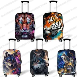 Howling Wolf Under The Moonlight Luggage Cover for Travel Watercolor Tiger Suitcase Covers Anti-dust Trolley Protective Cover