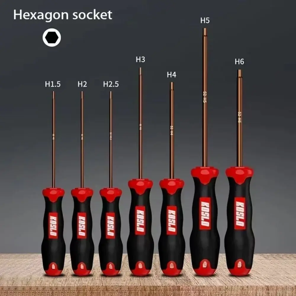 New Internal Hex Hexagonal Screwdriver Straight Shank Extended Length Maintenance Tool H2.5/4mm Hexagonal Wrench