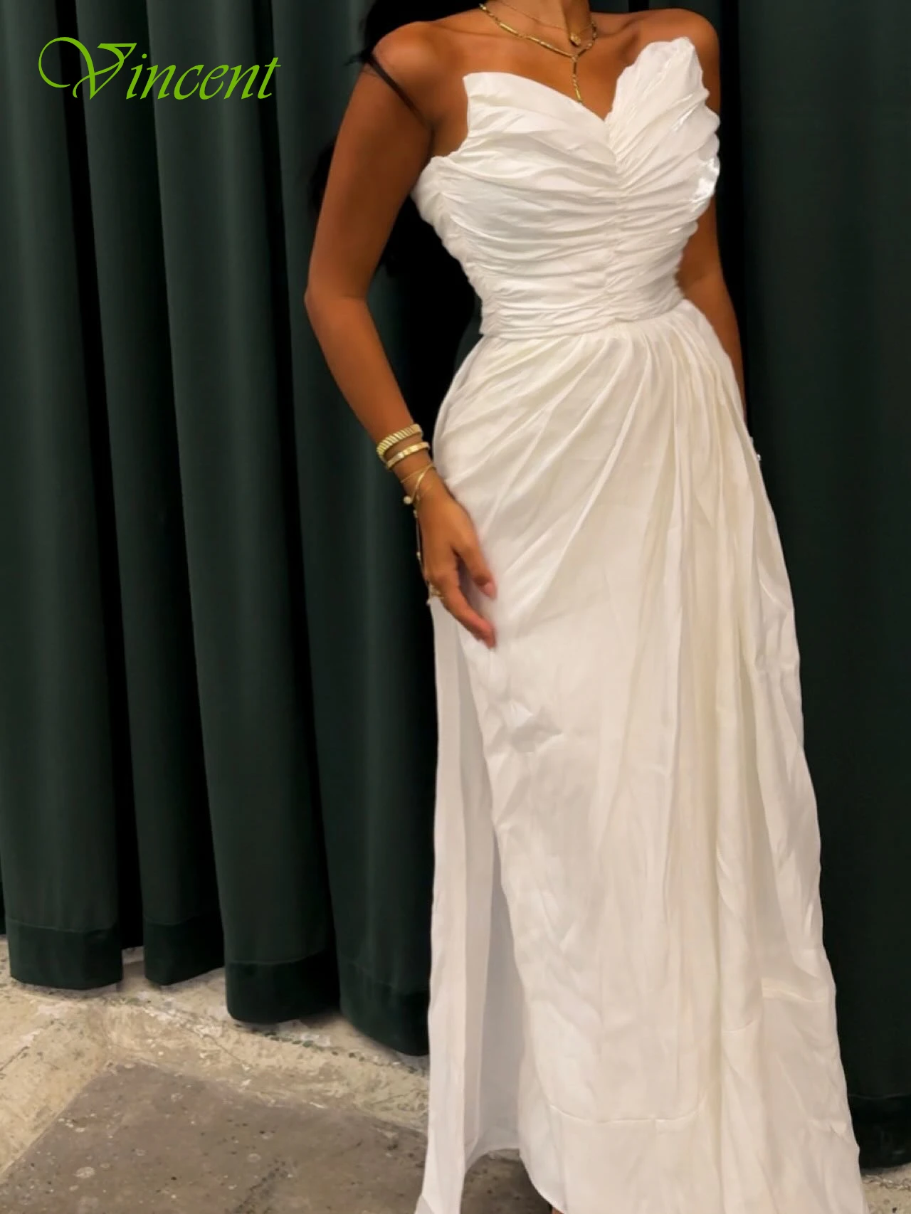 

Customized Elegant Formal Straight Strapless Evening Dress Fashion Bespoke Occasion Gowns Delicate High Quality Party Dress