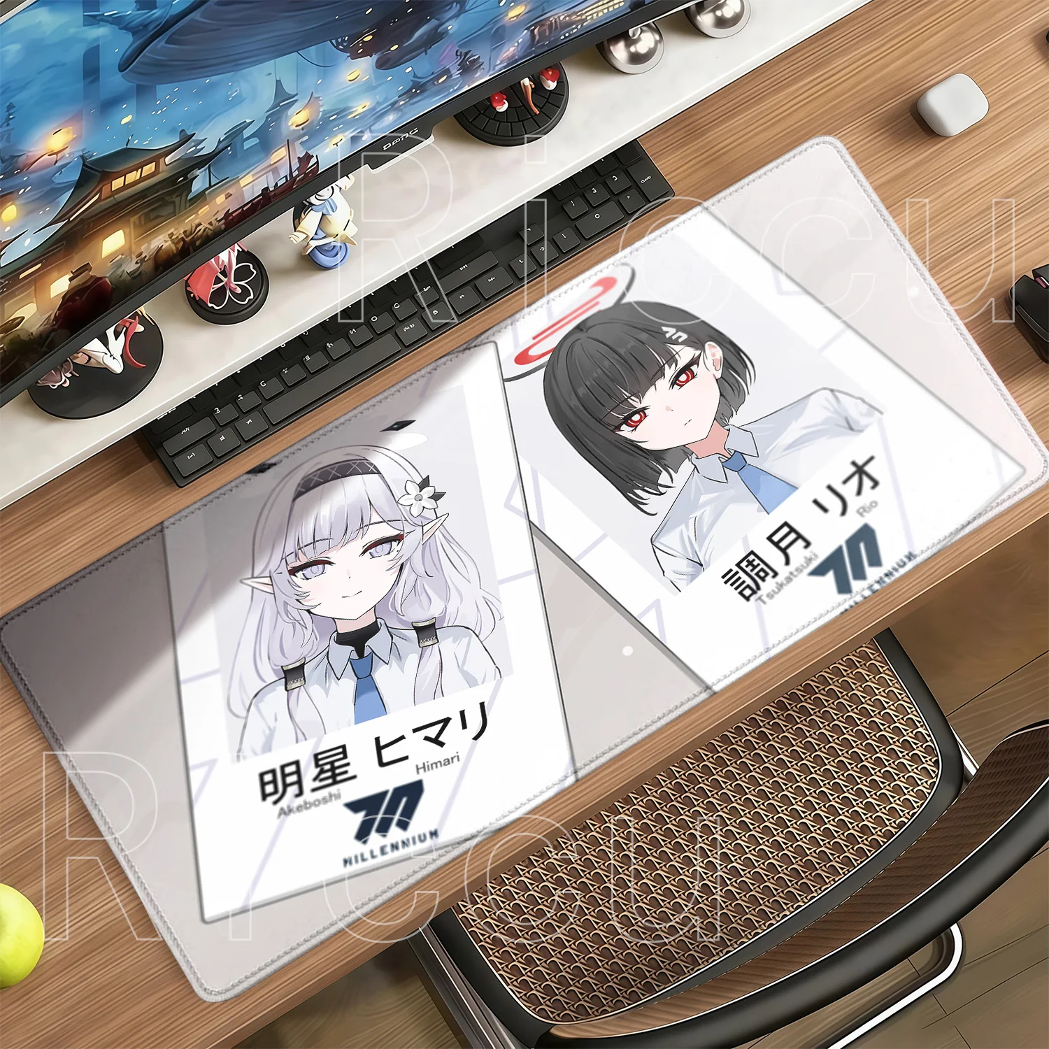 Tsukatsuki Rio Blue Archive HD Printing Kawaii Mouse Pad Gaming E-sports Mousepad Office Accessorie Keyboard Anime Girl Desk Mat